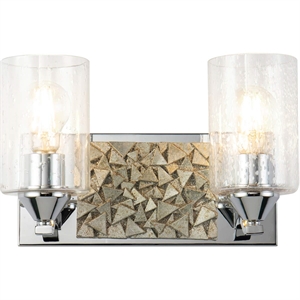 Lucas McKearn Bocage 2-light Metal Bath Vanity Light in Polished Chrome/Silver