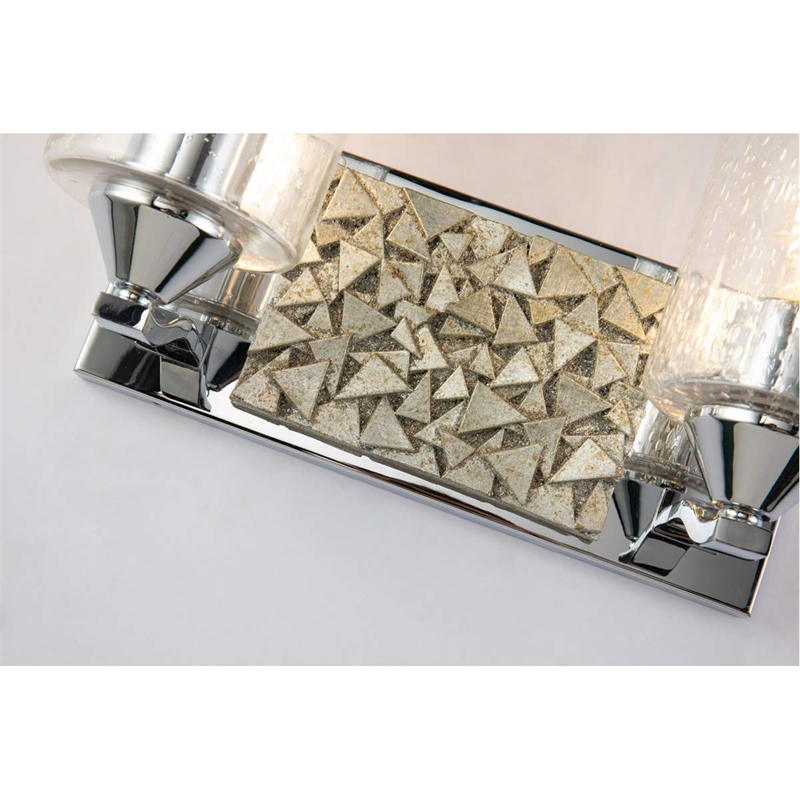 Lucas McKearn Bocage 2-light Metal Bath Vanity Light in Polished Chrome/Silver