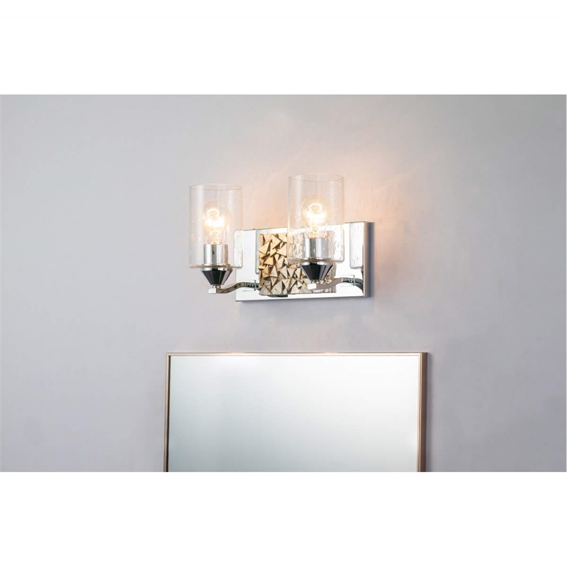 Lucas McKearn Bocage 2-light Metal Bath Vanity Light in Polished Chrome/Silver