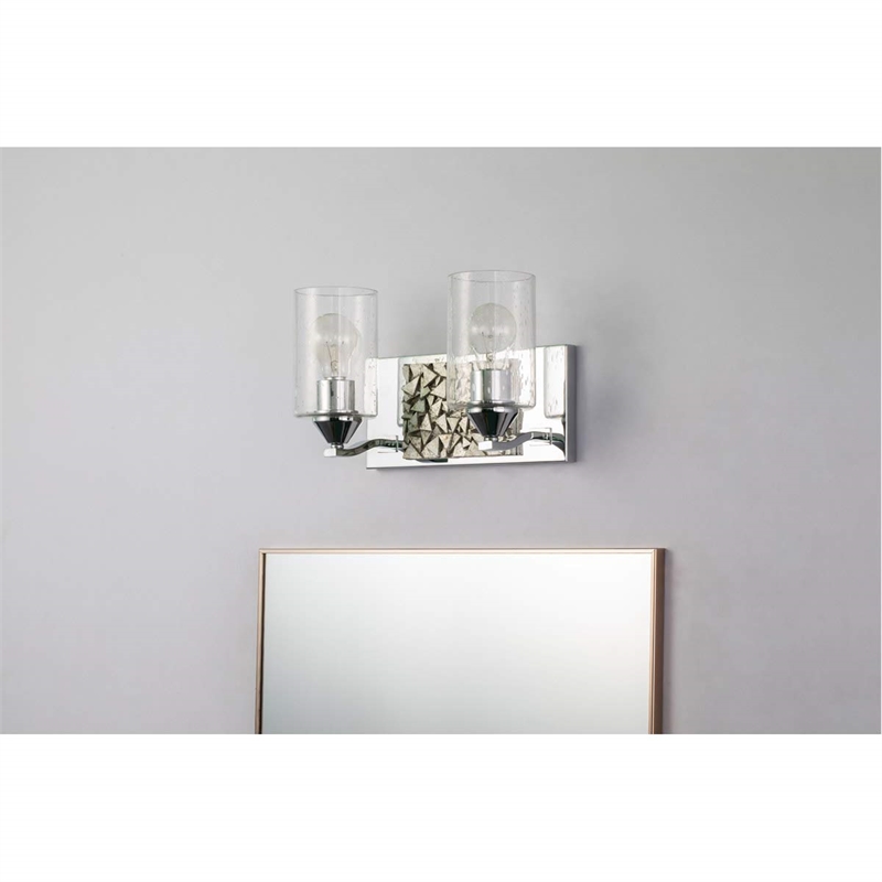 Lucas McKearn Bocage 2-light Metal Bath Vanity Light in Polished Chrome/Silver