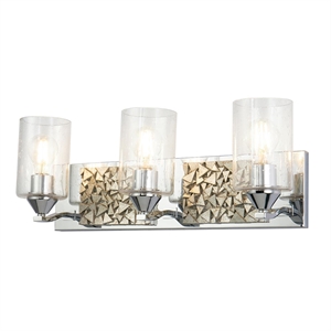 Lucas McKearn Bocage 3-light Metal Bath Vanity Light in Polished Chrome/Silver