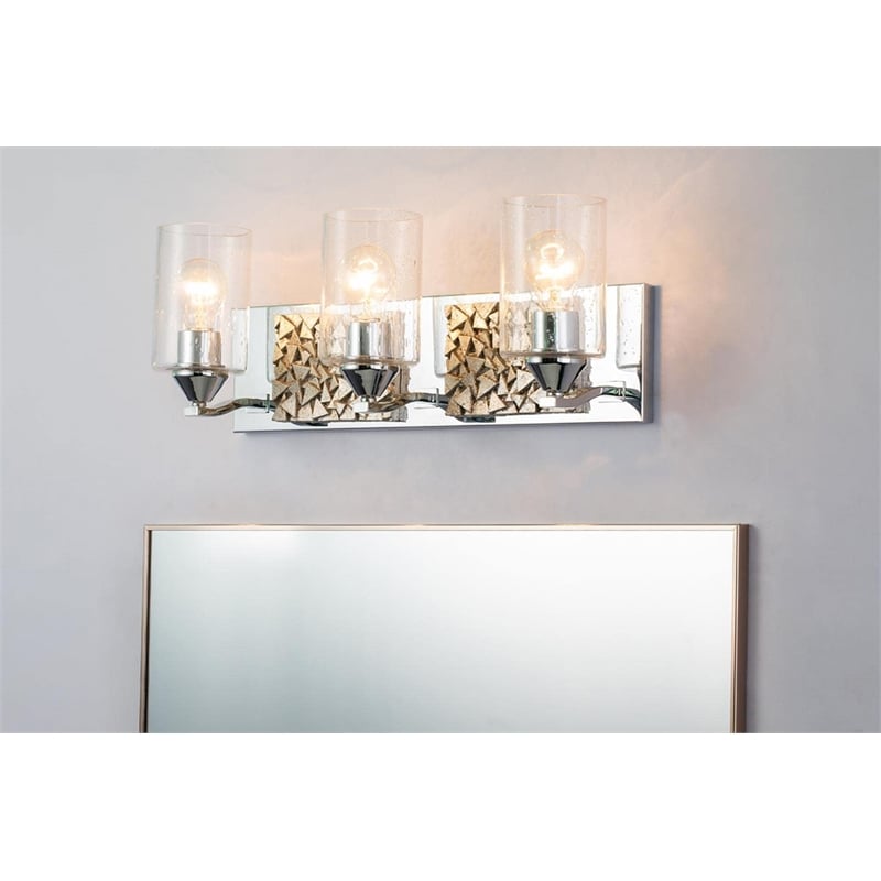 Lucas McKearn Bocage 3-light Metal Bath Vanity Light in Polished Chrome/Silver