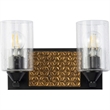 Lucas McKearn Arcadia 2-light Metal Bath Vanity Light in Matte Black/Gold