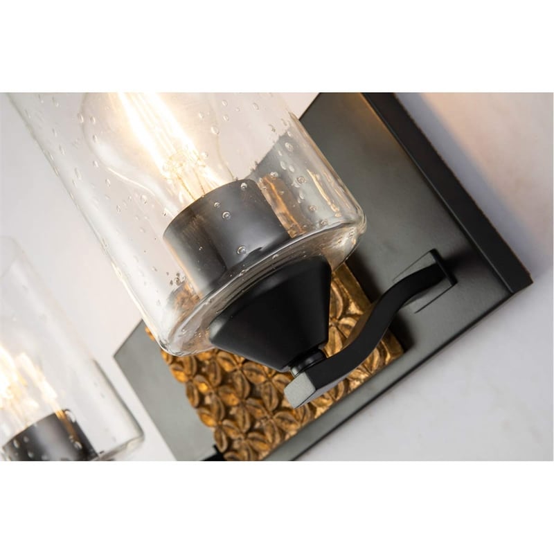 Lucas McKearn Arcadia 2-light Metal Bath Vanity Light in Matte Black/Gold