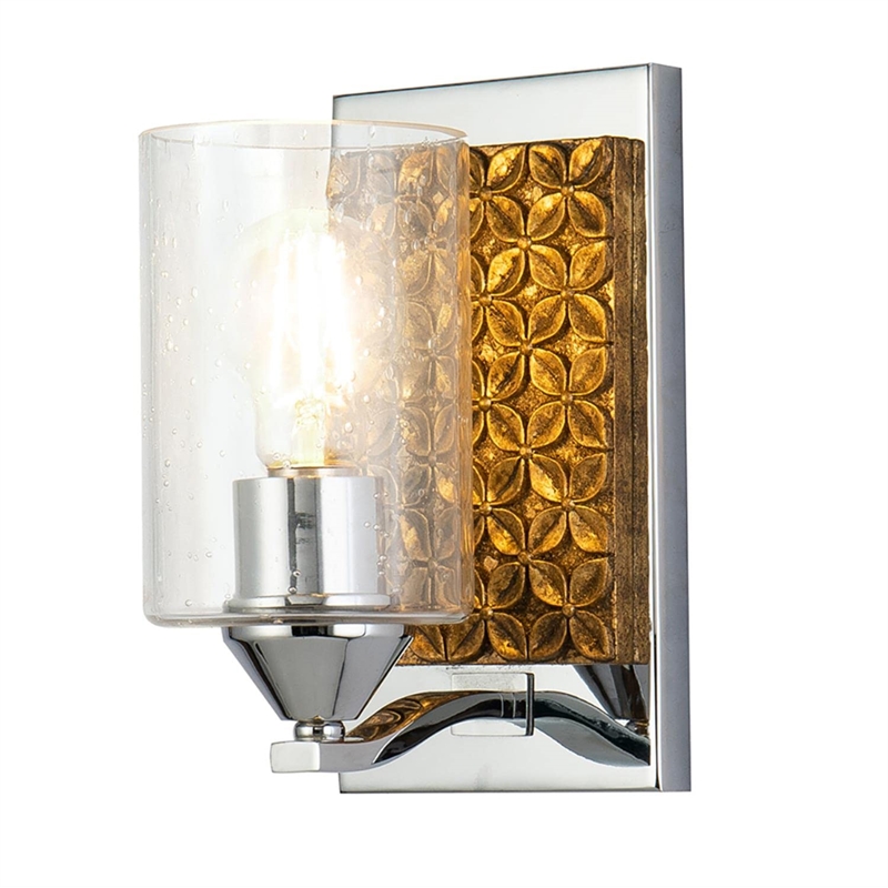 Lucas McKearn Arcadia 1-light Metal Bath Vanity Light in Polished Chrome/Gold