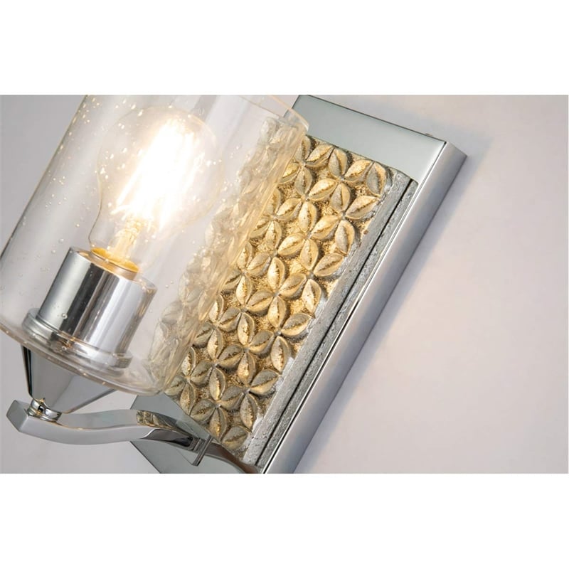 Lucas McKearn Arcadia 1-light Metal Bath Vanity Light in Polished Chrome/Silver