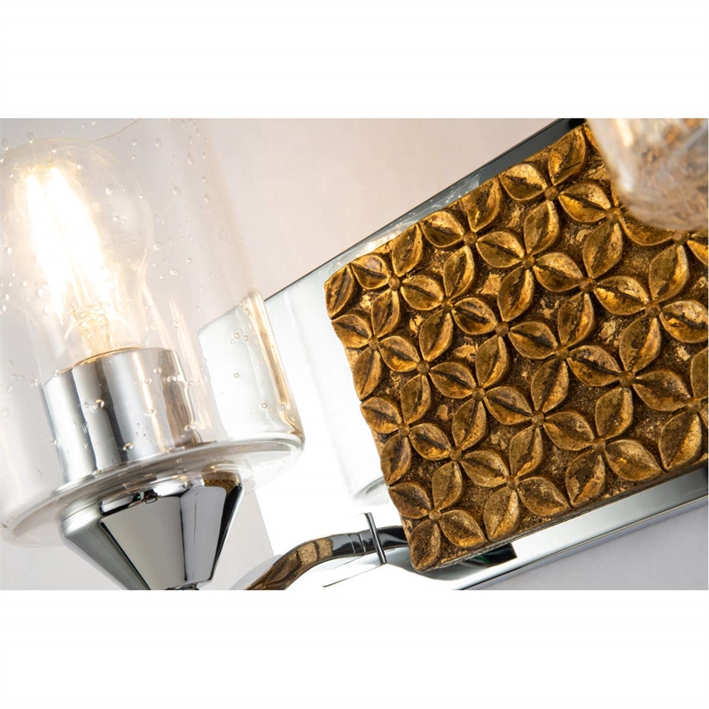 Lucas McKearn Arcadia 2-light Metal Bath Vanity Light in Polished Chrome/Gold