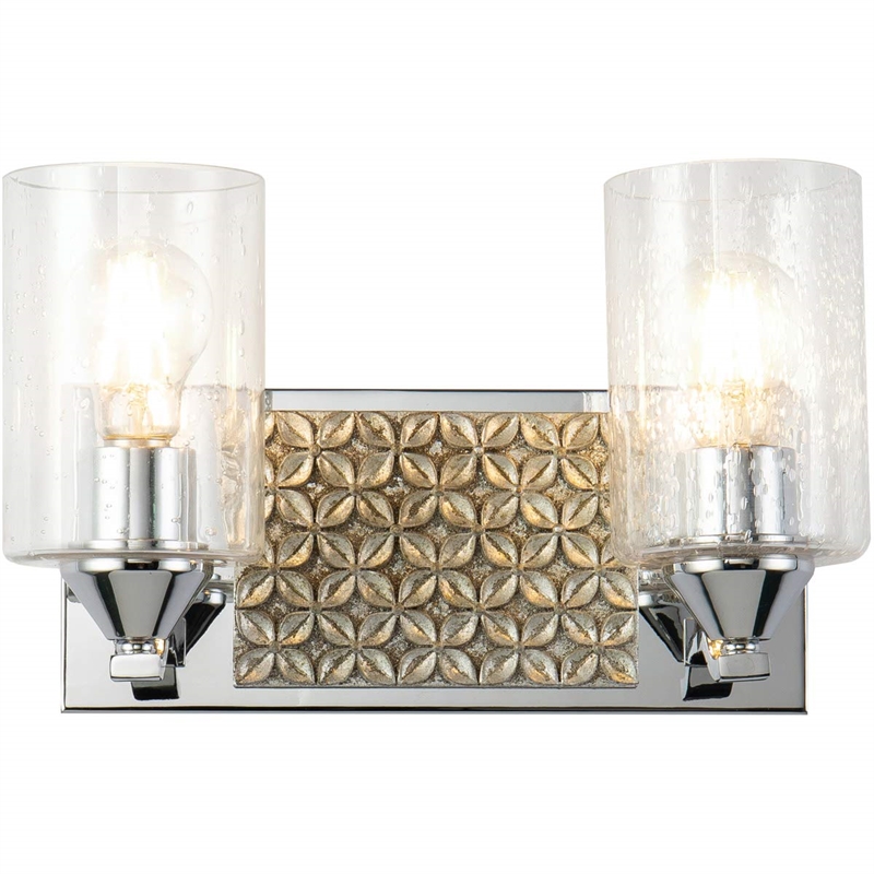 Lucas McKearn Arcadia 2-light Metal Bath Vanity Light in Polished Chrome/Silver