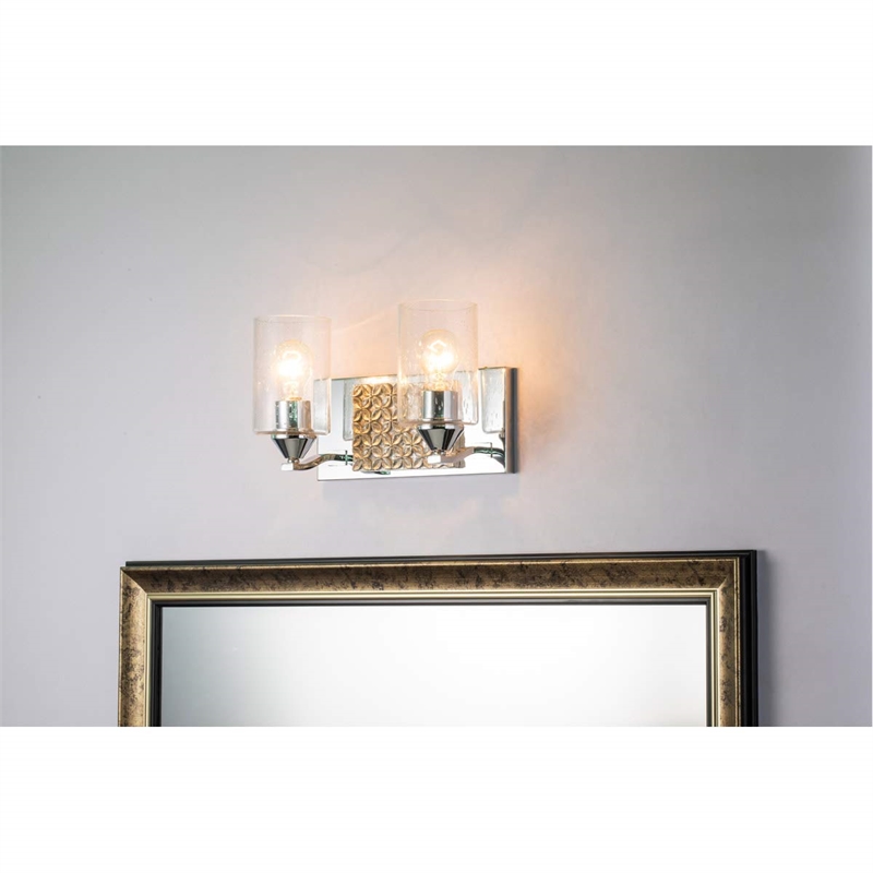 Lucas McKearn Arcadia 2-light Metal Bath Vanity Light in Polished Chrome/Silver
