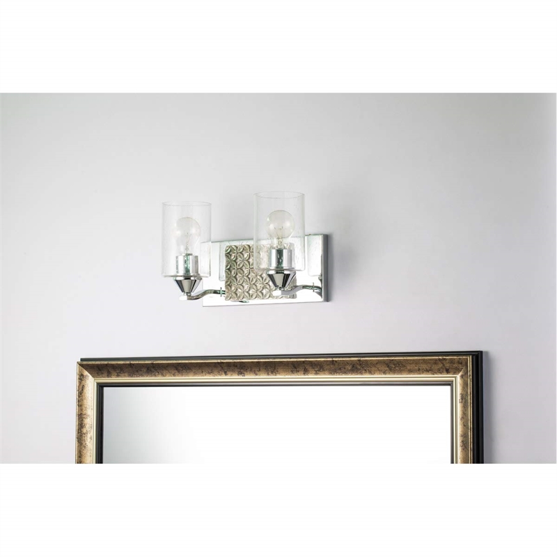 Lucas McKearn Arcadia 2-light Metal Bath Vanity Light in Polished Chrome/Silver