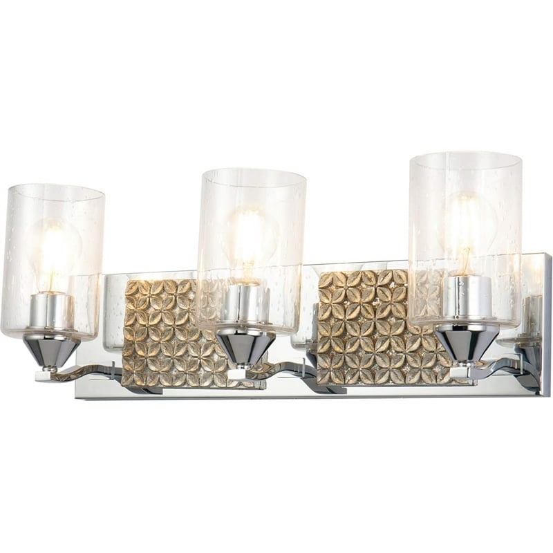 Lucas McKearn Arcadia 3-light Metal Bath Vanity Light in Polished Chrome/Silver