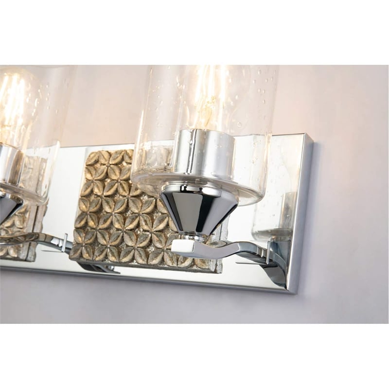 Lucas McKearn Arcadia 3-light Metal Bath Vanity Light in Polished Chrome/Silver