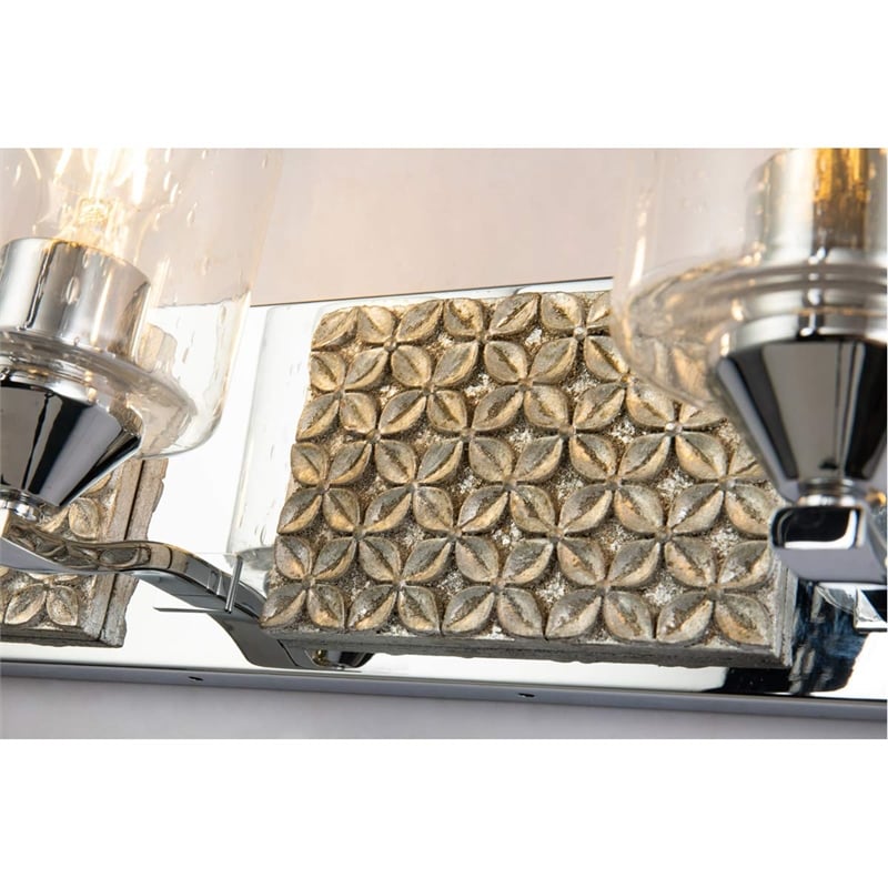 Lucas McKearn Arcadia 3-light Metal Bath Vanity Light in Polished Chrome/Silver