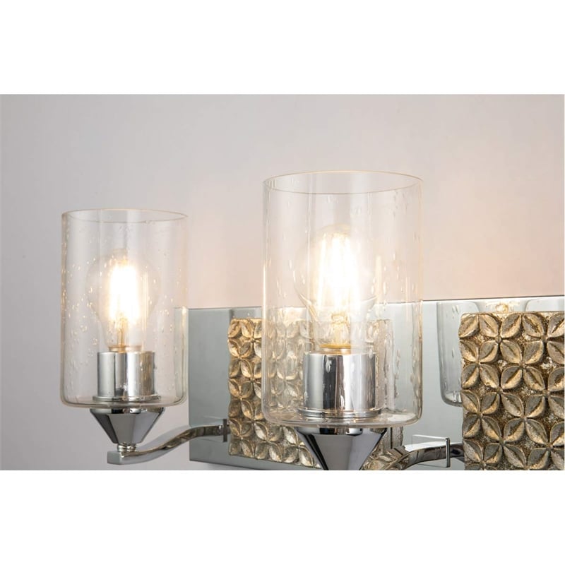 Lucas McKearn Arcadia 3-light Metal Bath Vanity Light in Polished Chrome/Silver