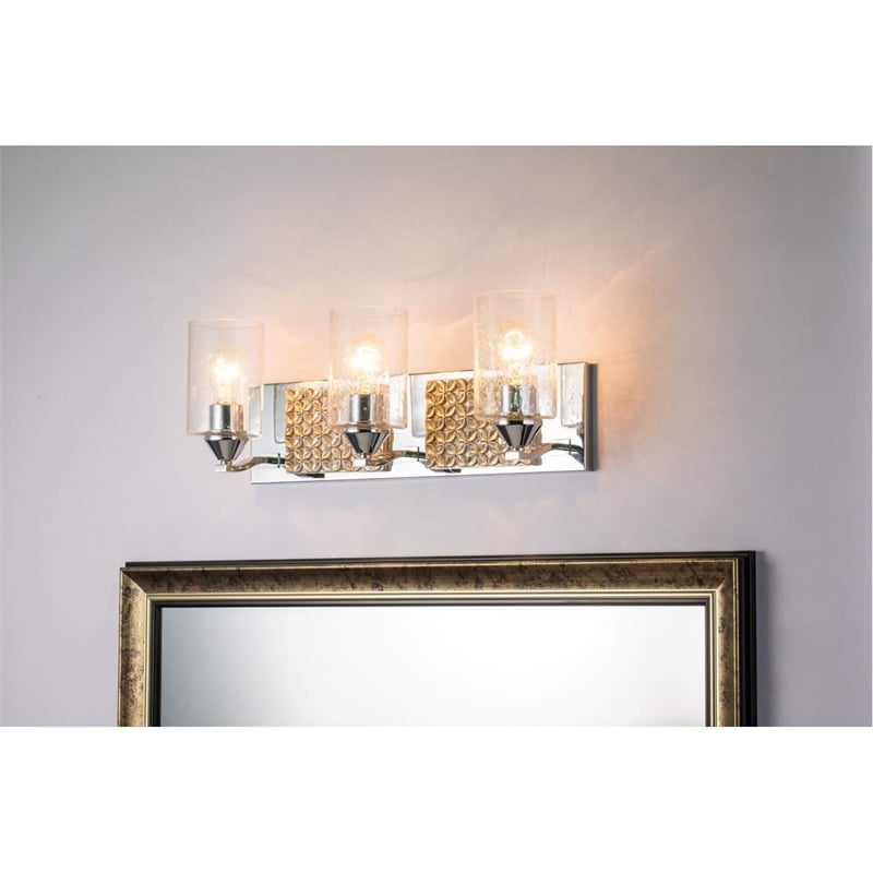 Lucas McKearn Arcadia 3-light Metal Bath Vanity Light in Polished Chrome/Silver