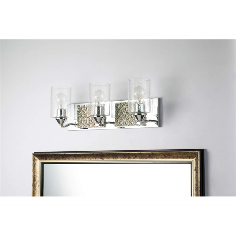 Lucas McKearn Arcadia 3-light Metal Bath Vanity Light in Polished Chrome/Silver