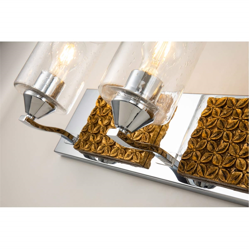 Lucas McKearn Arcadia 4-light Metal Bath Vanity Light in Polished Chrome/Gold