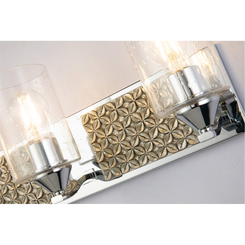 Lucas McKearn Arcadia 4-light Metal Bath Vanity Light in Polished Chrome/Silver