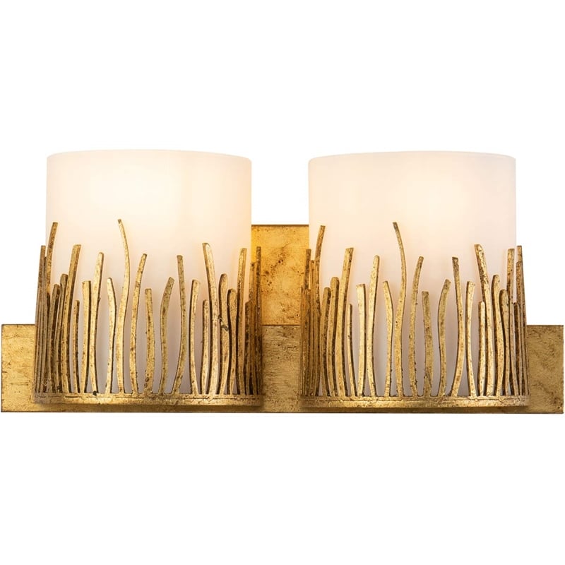 Lucas McKearn Sawgrass 2-light Metal Bath Vanity Light in Gold Leaf
