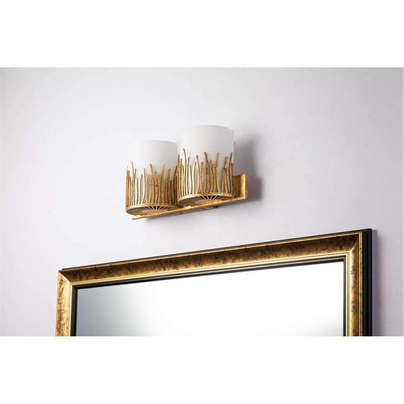 Lucas McKearn Sawgrass 2-light Metal Bath Vanity Light in Gold Leaf