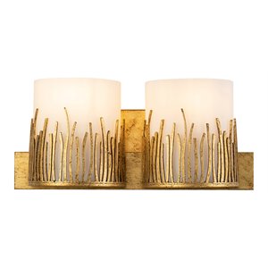 lucas mckearn sawgrass 2-light metal bath vanity light in gold leaf