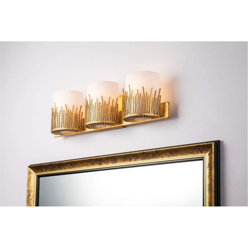 Lucas McKearn Sawgrass 3-light Metal Bath Vanity Light in Gold Leaf
