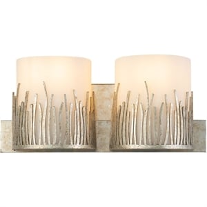 Lucas McKearn Sawgrass 2-light Metal Bath Vanity Light in Silver Leaf