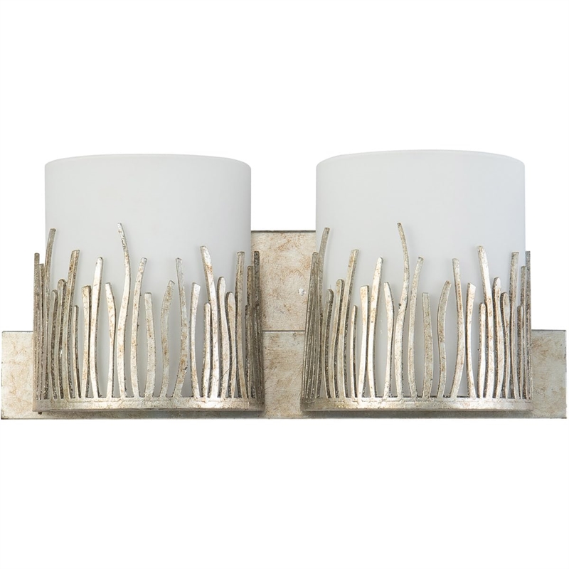 Lucas McKearn Sawgrass 2-light Metal Bath Vanity Light in Silver Leaf
