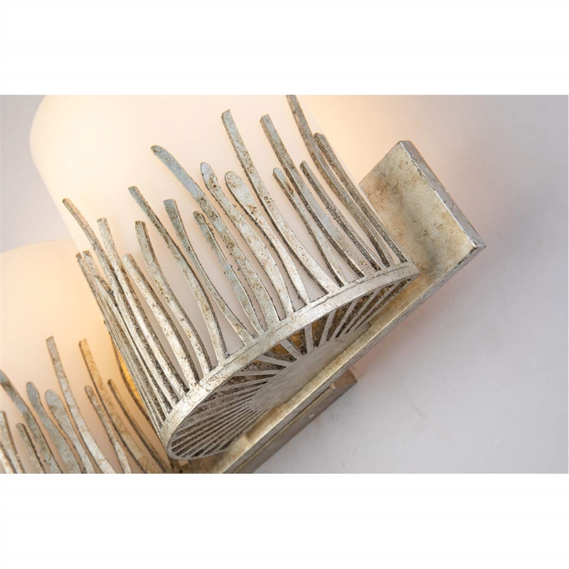 Lucas McKearn Sawgrass 2-light Metal Bath Vanity Light in Silver Leaf