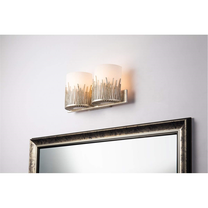Lucas McKearn Sawgrass 2-light Metal Bath Vanity Light in Silver Leaf