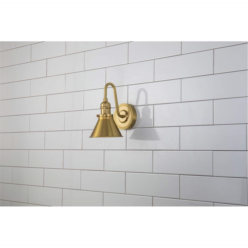 Lucas McKearn Provence 1-light Metal Bath Vanity Light in Aged Brass