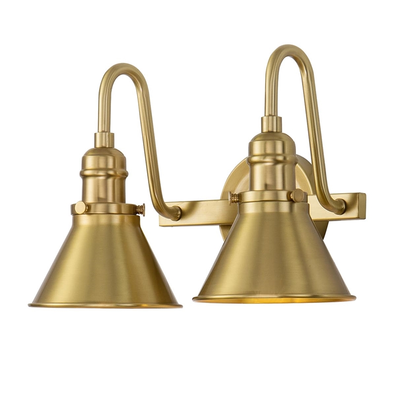 Lucas McKearn Provence 2-light Metal Bath Vanity Light in Aged Brass