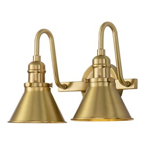 lucas mckearn provence 2-light metal bath vanity light in aged brass
