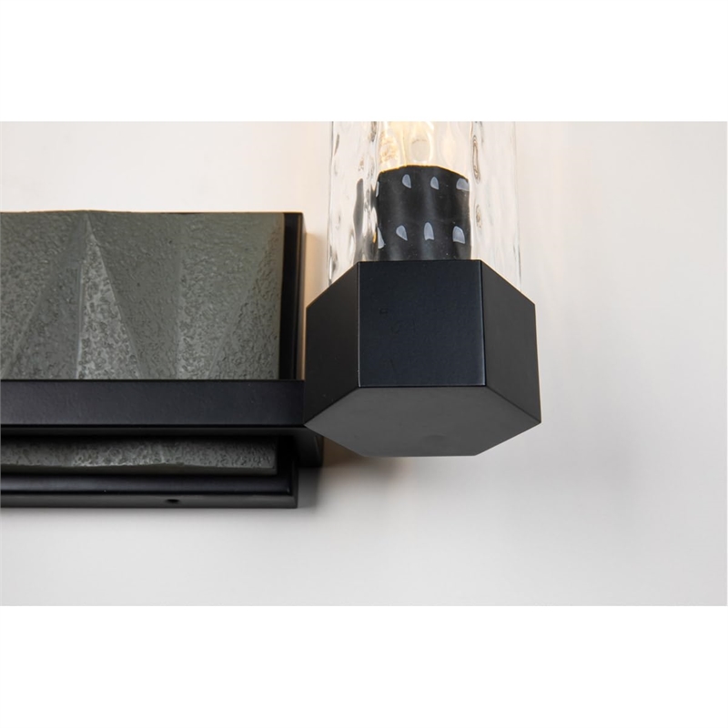 Lucas McKearn Navarre 2-light Transitional Metal Bath Vanity Light in Black/Gray