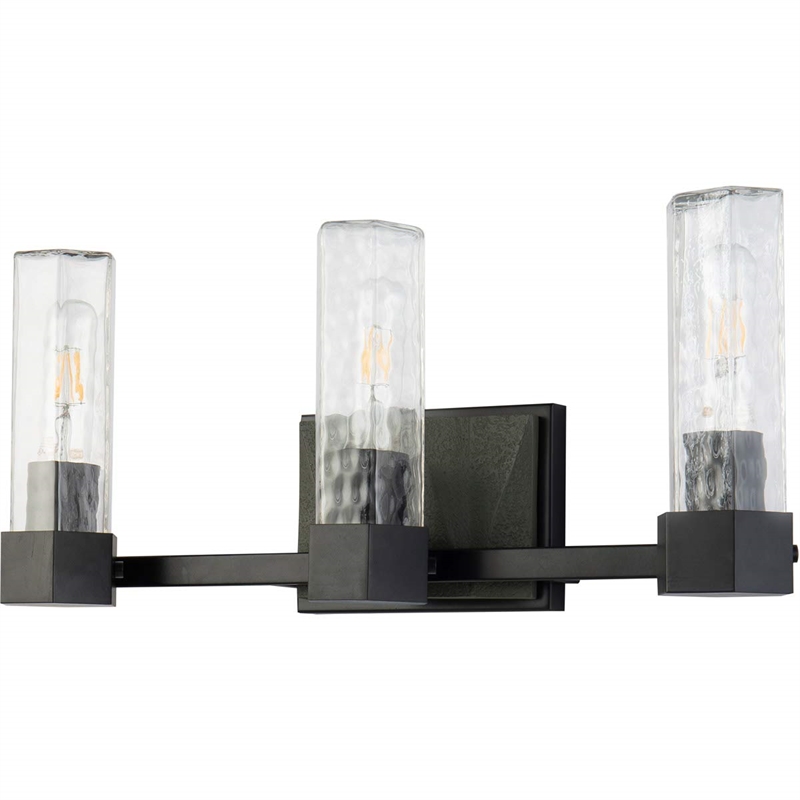 Lucas McKearn Navarre 3-light Transitional Metal Bath Vanity Light in Black/Gray