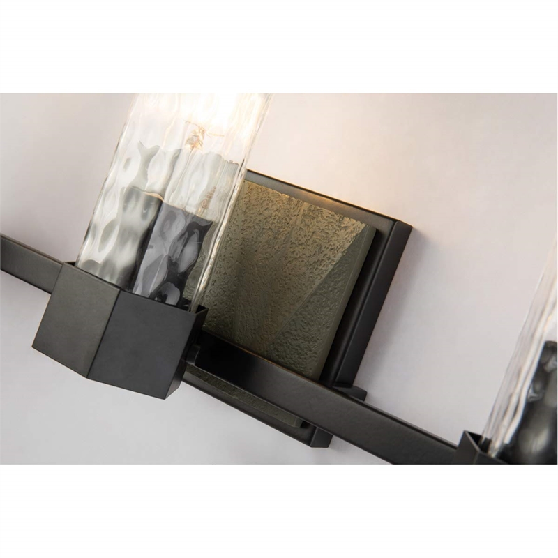 Lucas McKearn Navarre 3-light Transitional Metal Bath Vanity Light in Black/Gray