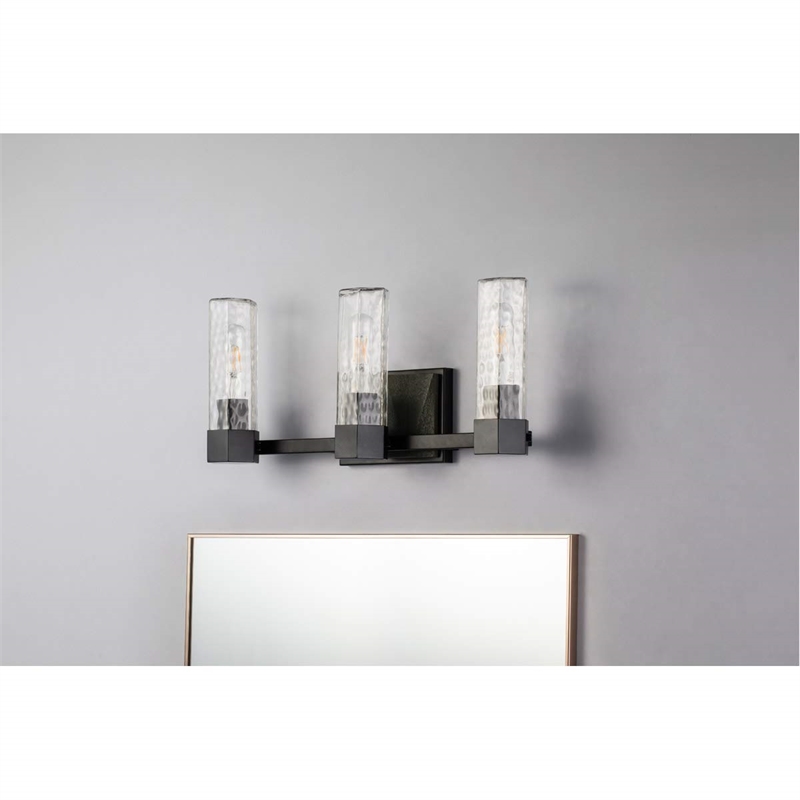Lucas McKearn Navarre 3-light Transitional Metal Bath Vanity Light in Black/Gray