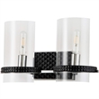 Lucas McKearn Mazant 2-light Metal Bath Vanity Light in Matte Black/Chrome