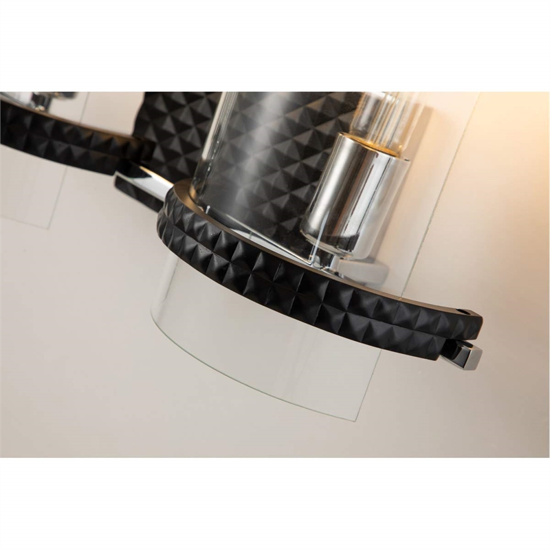 Lucas McKearn Mazant 2-light Metal Bath Vanity Light in Matte Black/Chrome