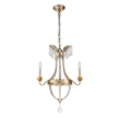 Lucas McKearn 3-light Empire Metal Mini Chandelier in Distressed Silver and Gold