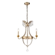 Lucas McKearn 3-light Empire Metal Mini Chandelier in Distressed Silver and Gold