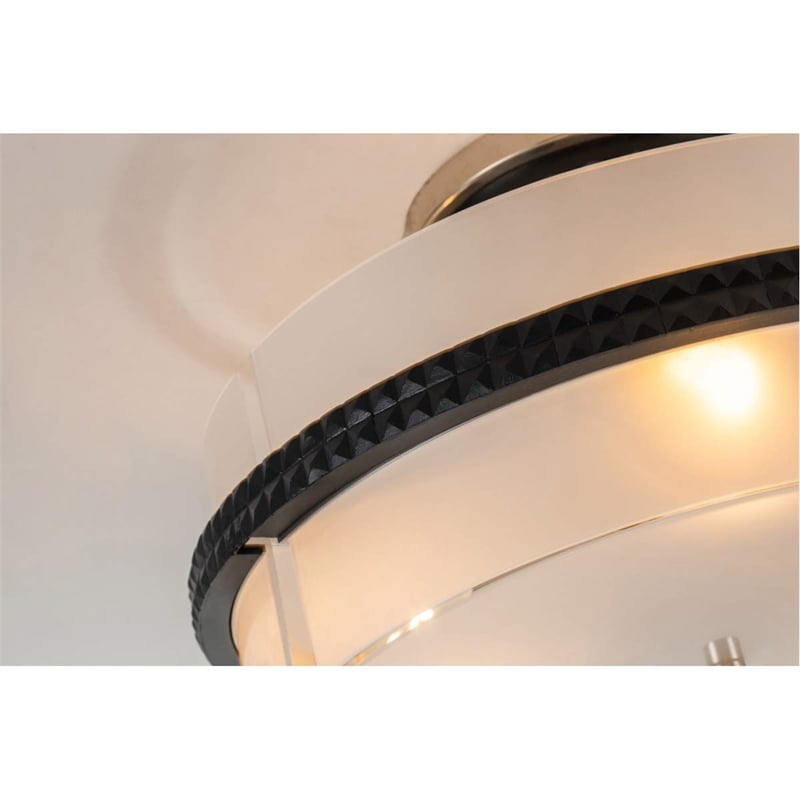 Lucas McKearn Mazant 3-light Metal Semi Flush Mount in Matte Black/Chrome