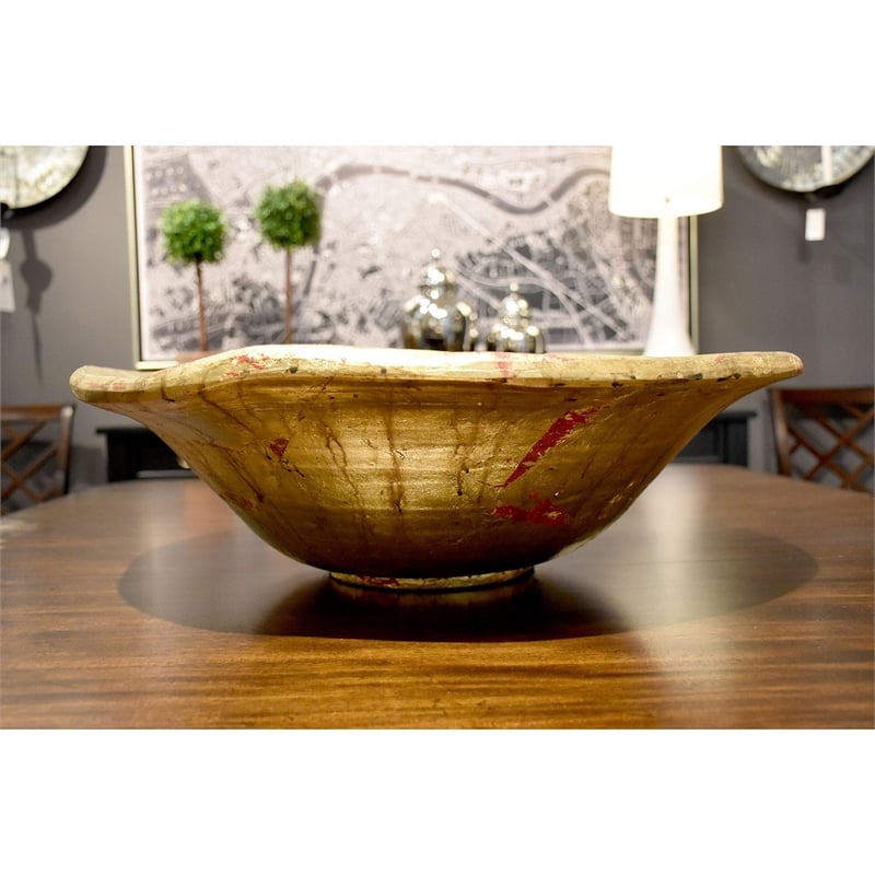Lucas McKearn Beauvoir Traditional Resin Bowl in Gold and Silver Leaf