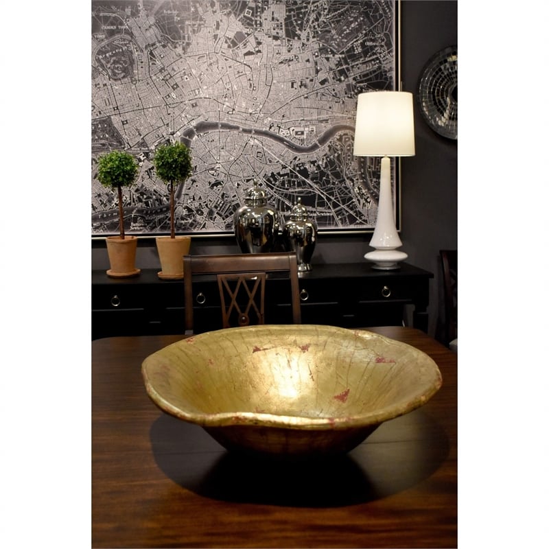 Lucas McKearn Beauvoir Traditional Resin Bowl in Gold and Silver Leaf