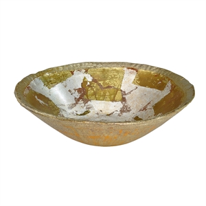 Lucas McKearn Olivier 20&quot Traditional Resin Bowl in Gold and Silver Leaf