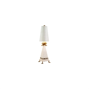 Lucas McKearn Leda Traditional Resin Table Lamp in Tapered Cream/Gold Leaf