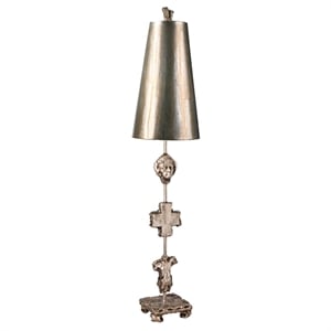 Lucas McKearn Fragment Traditional Resin Table Lamp in Silver Leaf