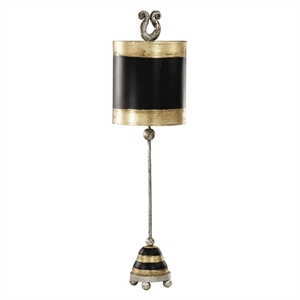 Lucas McKearn Phoenician Resin Table Lamp with Silver Accents in Black/Gold