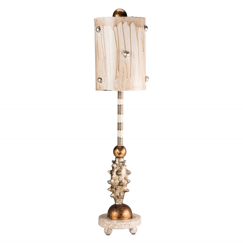 Lucas McKearn Pome Traditional Resin Table Lamp in Cream and Gold