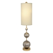 Lucas McKearn Marie Metal Table Lamp with White Linen Shade in Silver/Gold